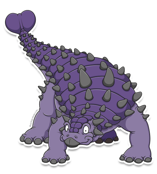 Children's Book Illustration Cartoon Ankylosaurus