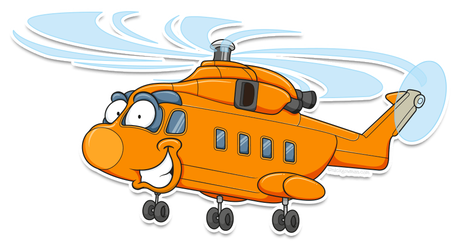 Helicopter cartoon character