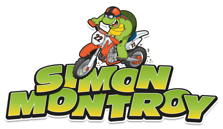 cartoon motorcross mascot design
