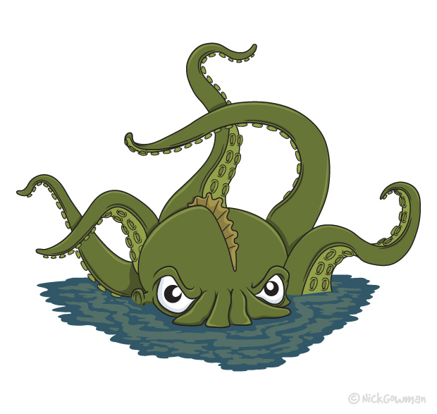Sea monster cartoon | fearsome cartoon beastie from the deep!