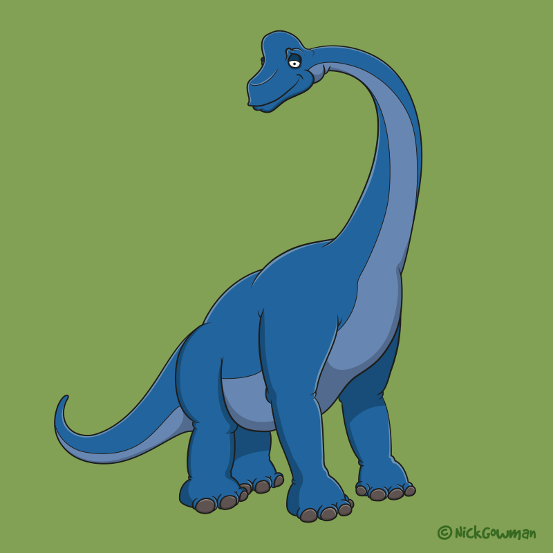 Cartoon Brachiosaurus One Of The Giants Of The Mesozoic Period Dinosaurus icon illustration isolated vector sign symbol. cartoon brachiosaurus one of the