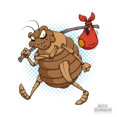 Angry Cartoon Bedbug