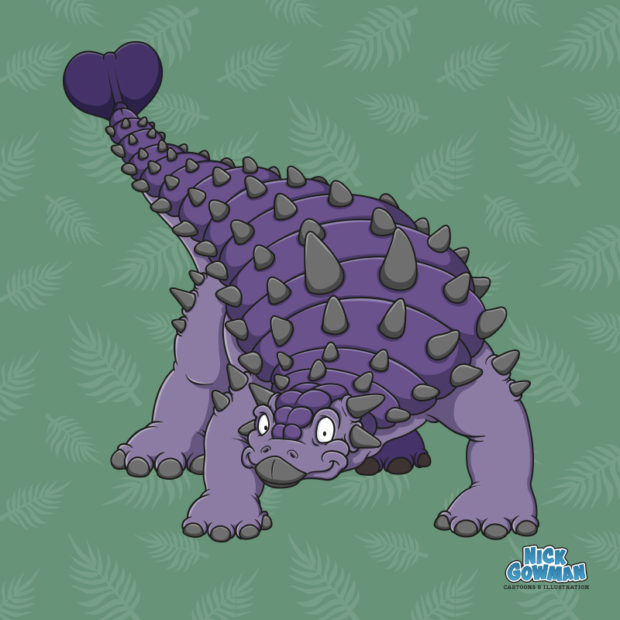 Cartoon Ankylosaurus | An armoured giant from the Mesozoic period!