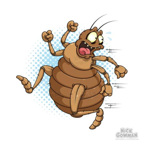 Cartoon Bedbug Running