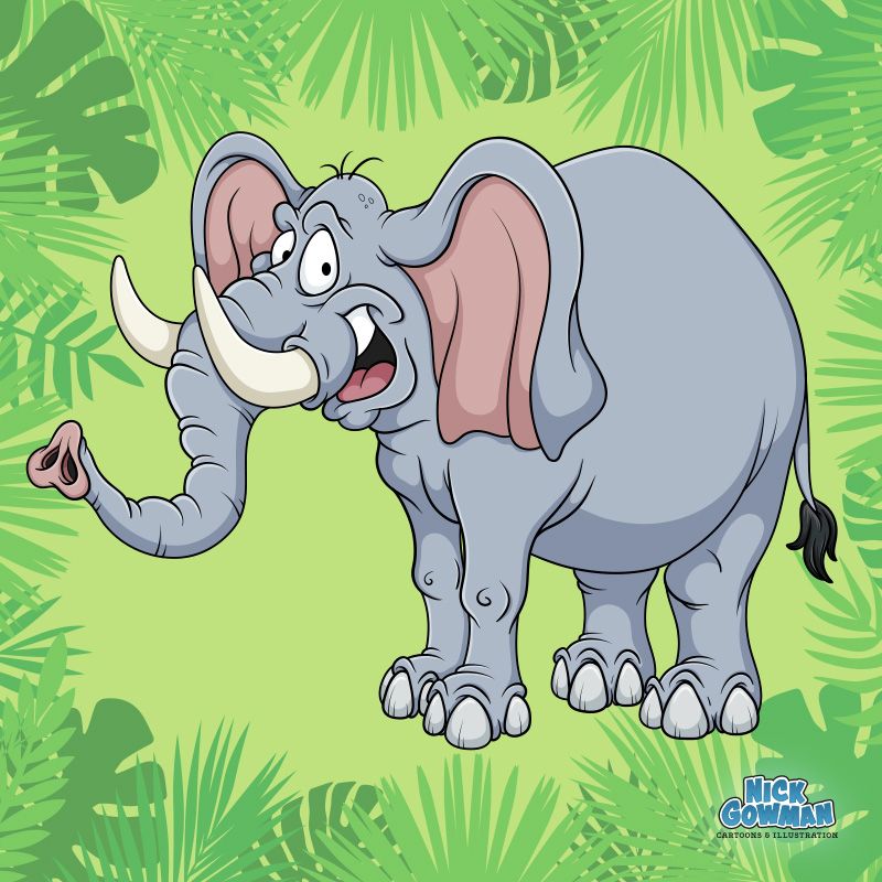 Cute cartoon elephant on a white background Vector Image