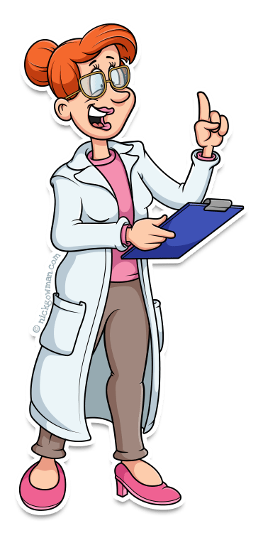 Cartoon Female Scientist