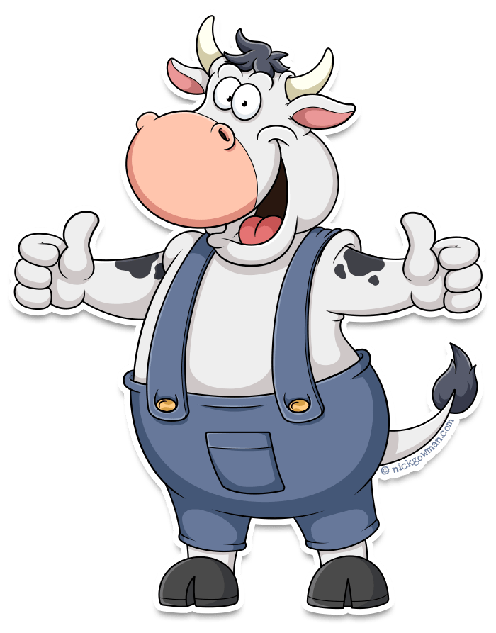 Funny Cow Cartoon Mascot